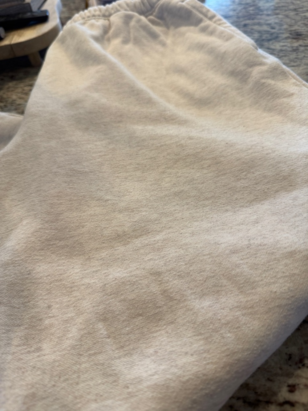 Skims Cotton Fleece Straight Leg Pants in Light Heather Grey Size Large - Picture 4 of 5